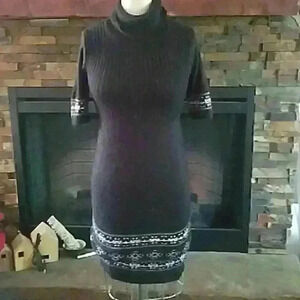 Turtleneck sweaterdress.